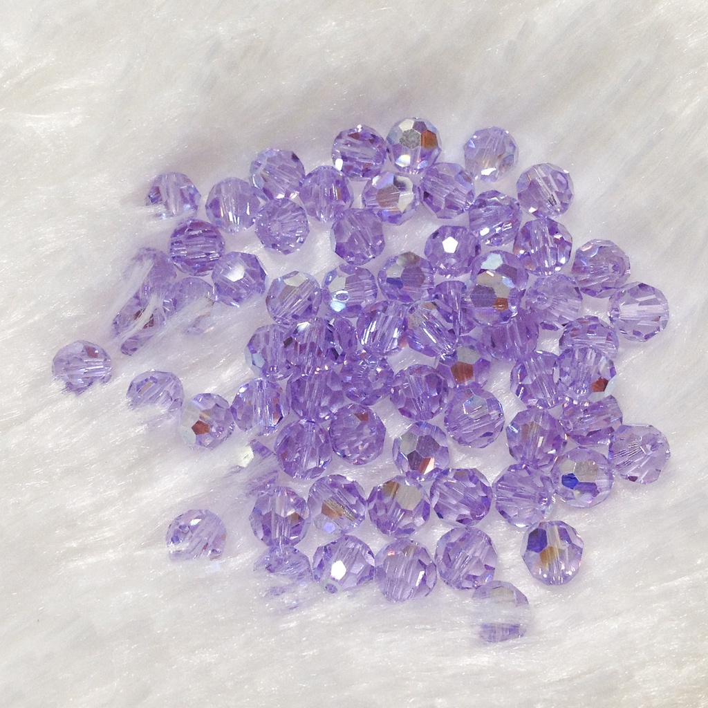 Hạt đá pha lê tròn giác size 6mm 8mm cao cấp sáng lấp lánh làm trang sức xỏ vòng tay
