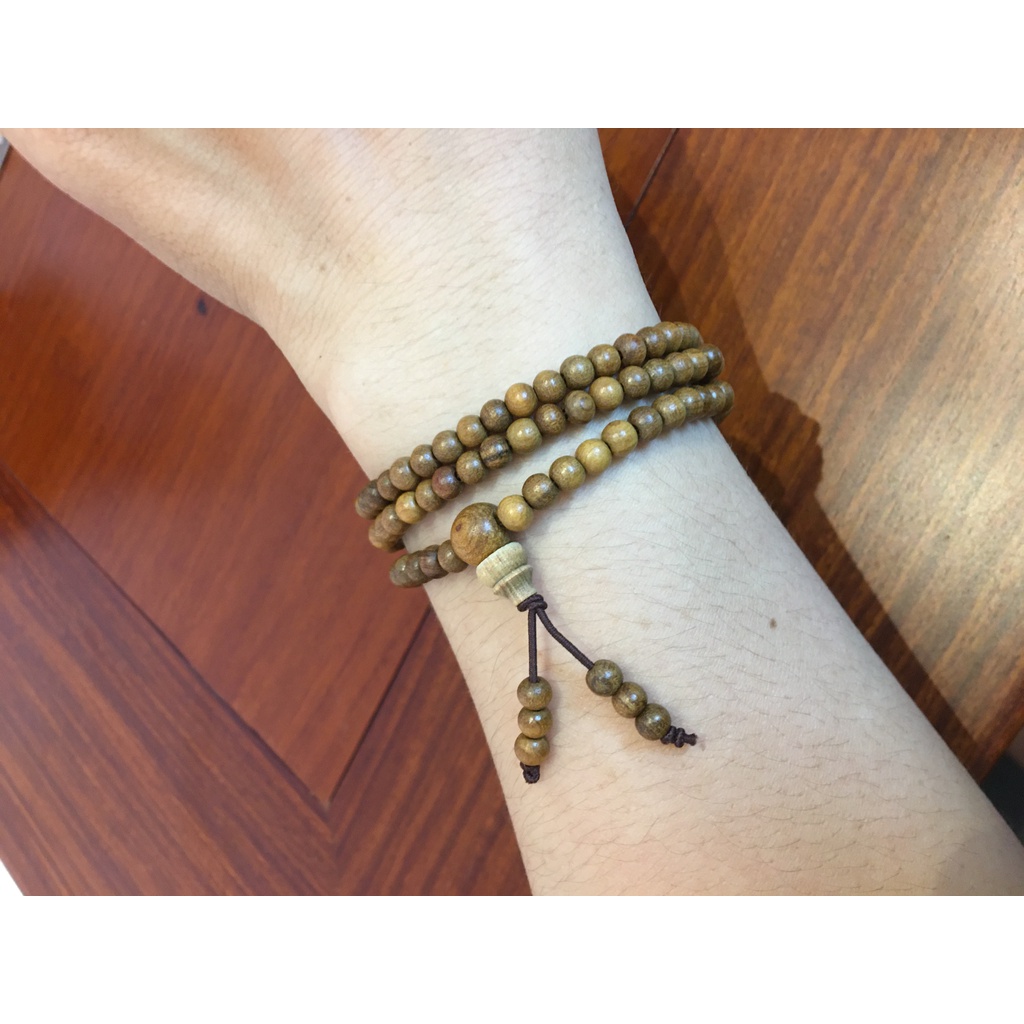 VÒNG TAY GỖ BÁCH XANH – CHUỖI 216 HẠT PHONG THUỶ GỖ QUÝ 4mm