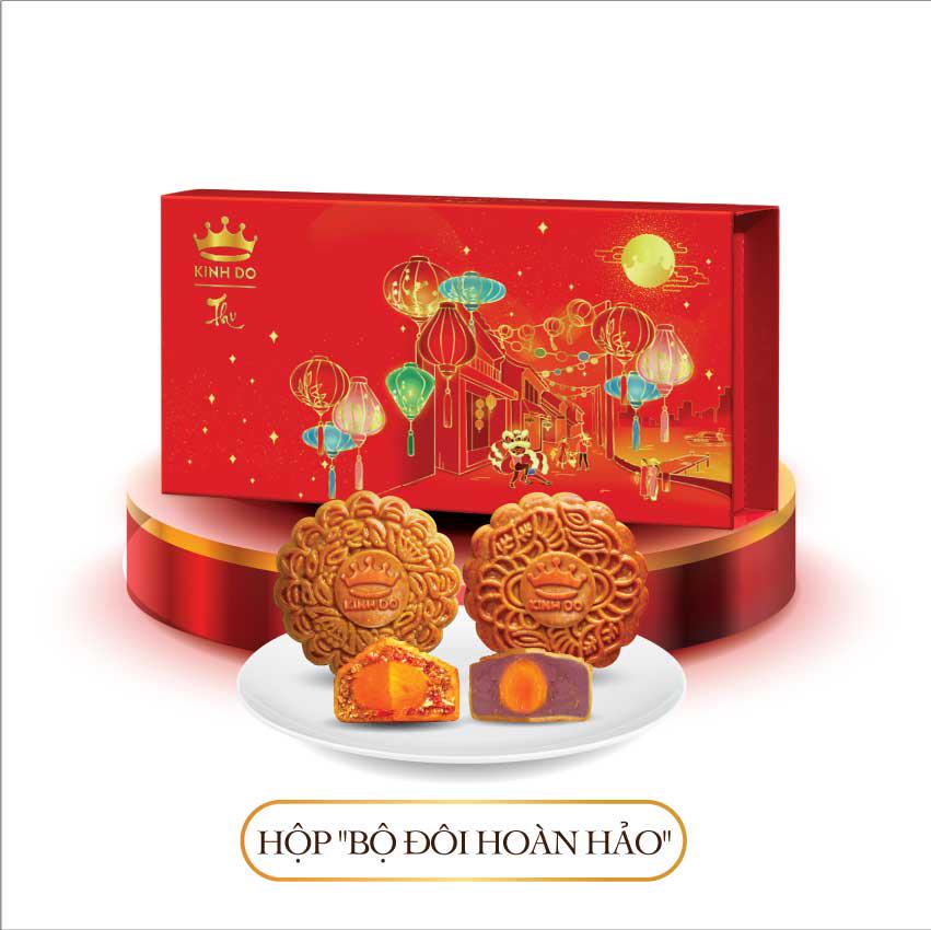 Hộp 2 Bánh Trung Thu Kinh Đô "BỘ ĐÔI HOÀN HẢO" 230g/bánh