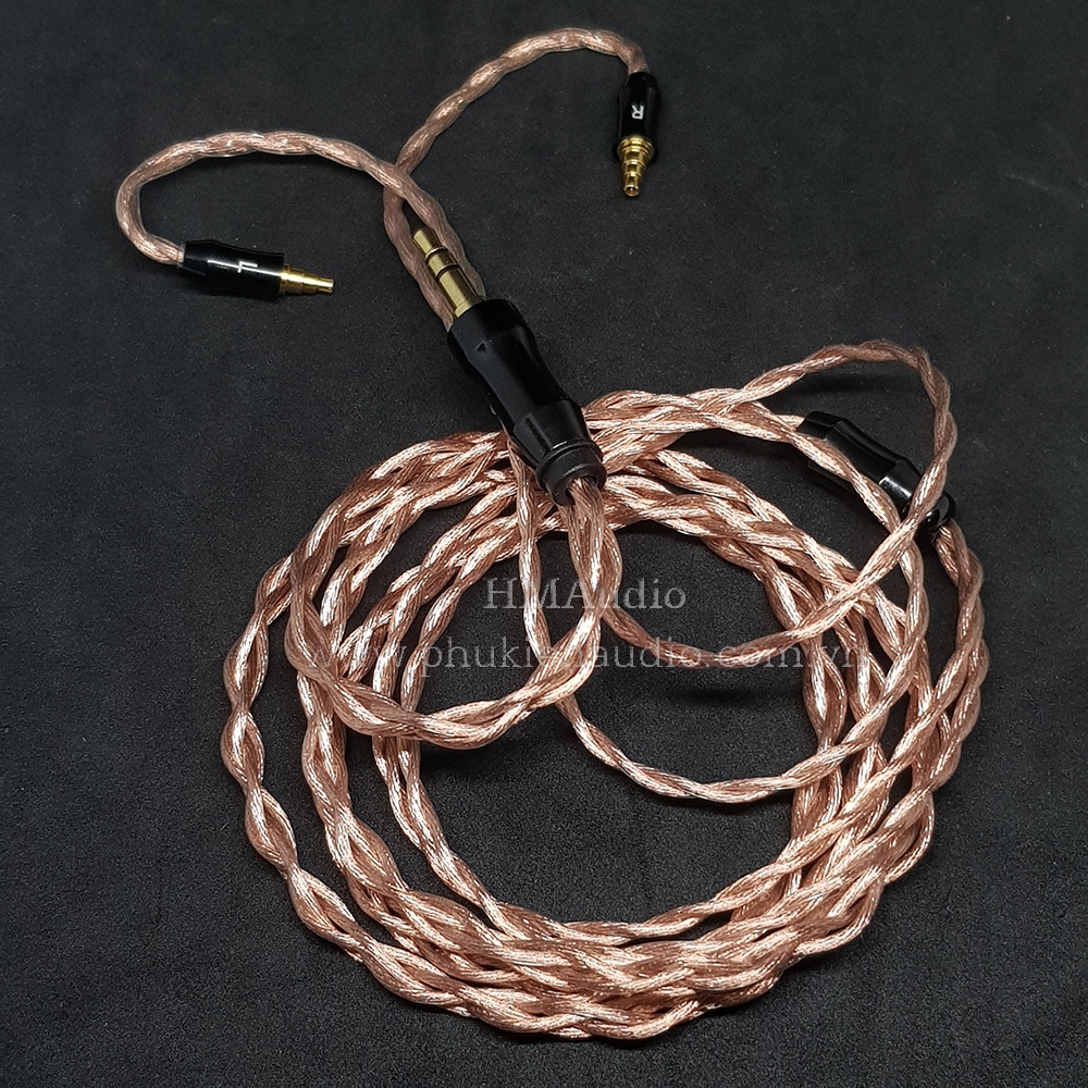 Dây tai nghe đồng 7NOCC Litz 23AWG 1.25mm tết 4 - Sennheiser IE40 Pro