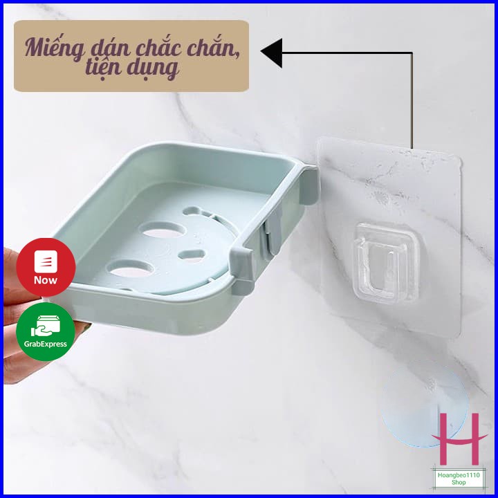 Khay Để Bánh Xà Phòng Dán Tường 1 Lớp Đáy Kín Hình Mặt Cười Tiện Lợi { H }