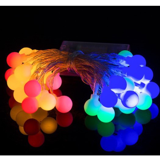 ĐÈN DÂY BI CHERRY BALL 5m 30 bóng 🎁FREESHIP🎁 BÓNG ĐÈN LED TRANG TRÍ NHÀ CỬA -BÓNG TRÒN CHỚP NHÁY