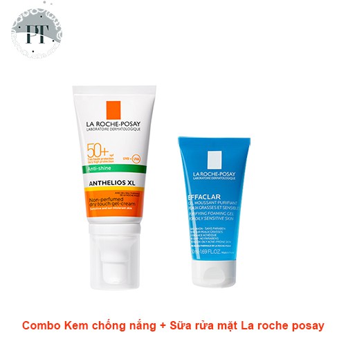 [COMBO] Kem chống nắng La Roche Posay Anthelios, Sữa rửa mặt La Roche Posay mini dành cho da dầu