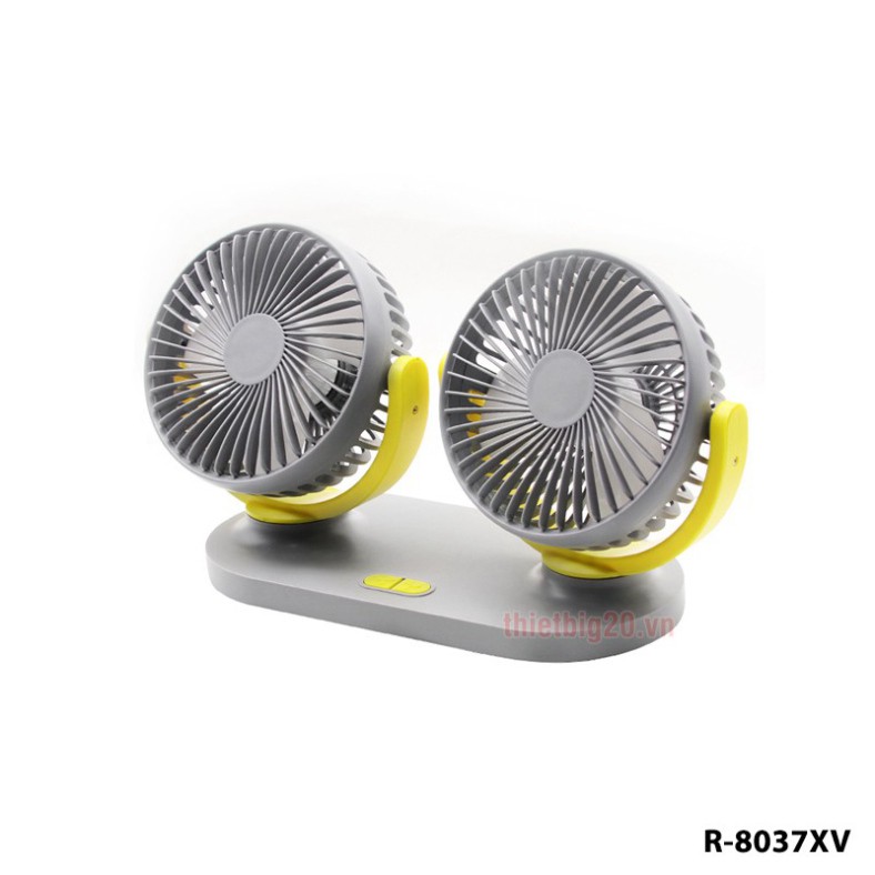 Quạt đôi mini đa năng quạt cực mạnh cực êm có thể quay 360 độ dùng nguồn USB 5V dùng trên xe ô tô, để bàn, tại nhà