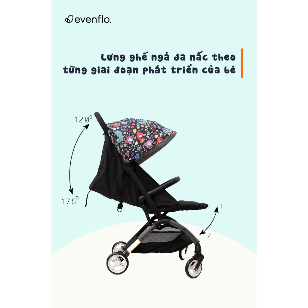 Xe đẩy gấp gọn Evenflo Wim Style màu NAVY