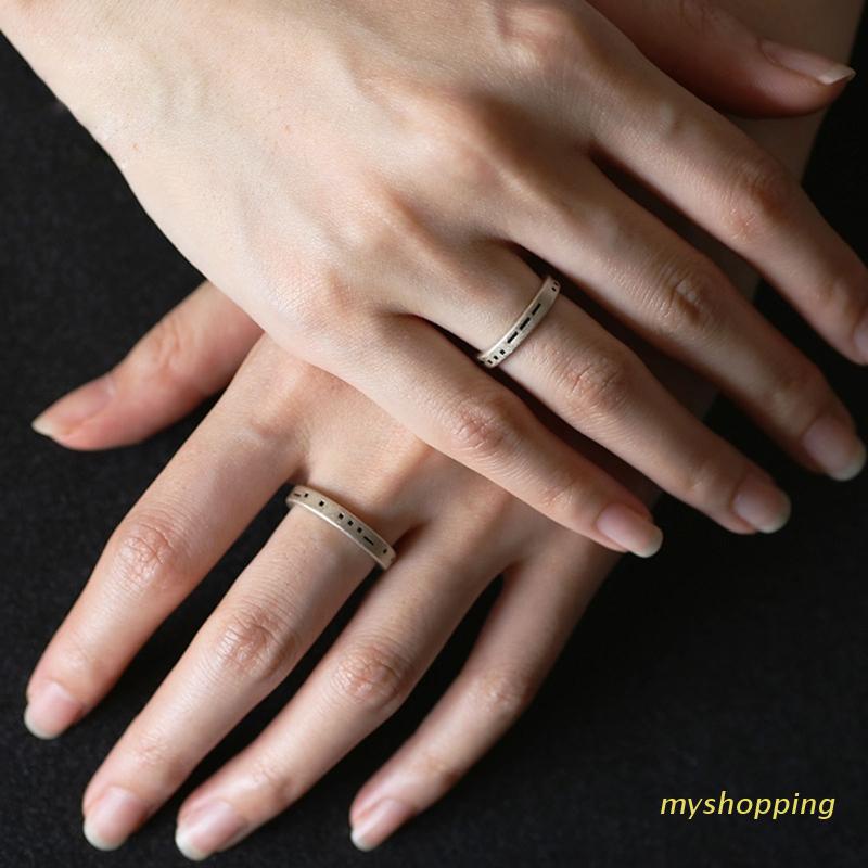 Nhẫn Mở Hình Mã Vạch Cá Tính Phù Hợp Làm Quà Cho Nữ