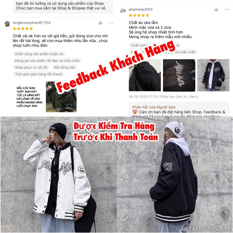 [ Mã FAMAYWA giảm 10K đơn 50K] 🔥𝐆𝐈𝐀́ 𝐒𝐈̉🔥 241 Áo Khoác Bomber (Dù 2 Lớp) Hàng Unisex Siêu Hot | BigBuy360 - bigbuy360.vn
