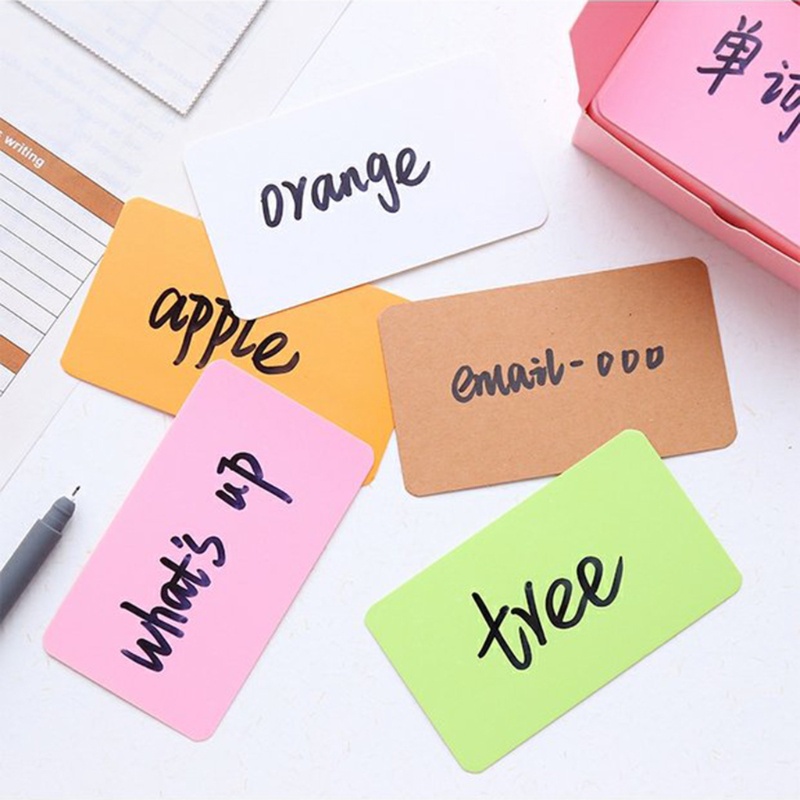 100 Tấm thẻ giấy cứng viết chữ độc đáo tiện lợi