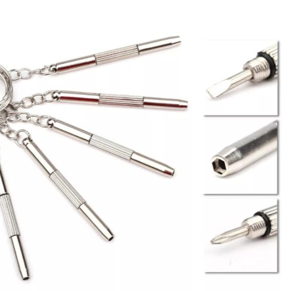 Móc khóa cố định gọng kính ba trong một Kateluo KATELUO 9002 chất liệu cao cấp màu bạc trung tính