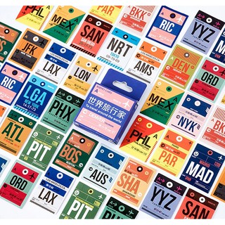 Hộp 46 miếng sticker mẫu ký hiệu sân bay quốc tế