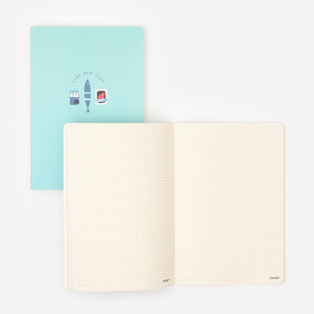 Vở grid ô vuông 120 trang Crabit vở học sinh ghi chép - Hide &amp; Seek Cá