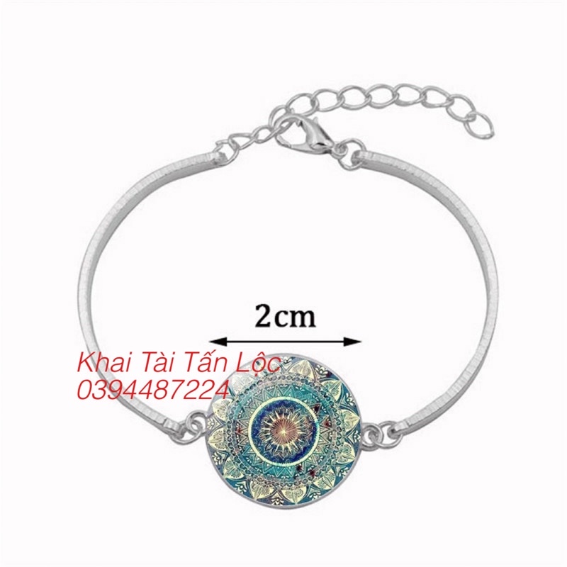 Bộ bông tai , dây chuyền và vòng tay hoa Mandala biểu tượng Phật Giáo