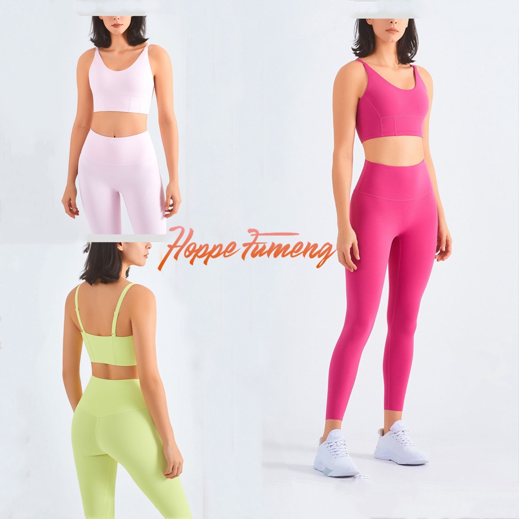 Set trang phục yoga thể thao HOPPE FUMENG áo ngực và quần legging dài lưng cao nhiều màu sắc tùy chọn thời trang cho nữ