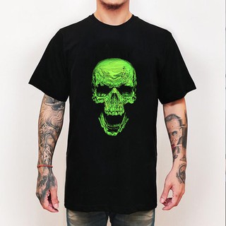 <SMLshop> ÁO THUN UNISEX GREENSKULL ĐEN