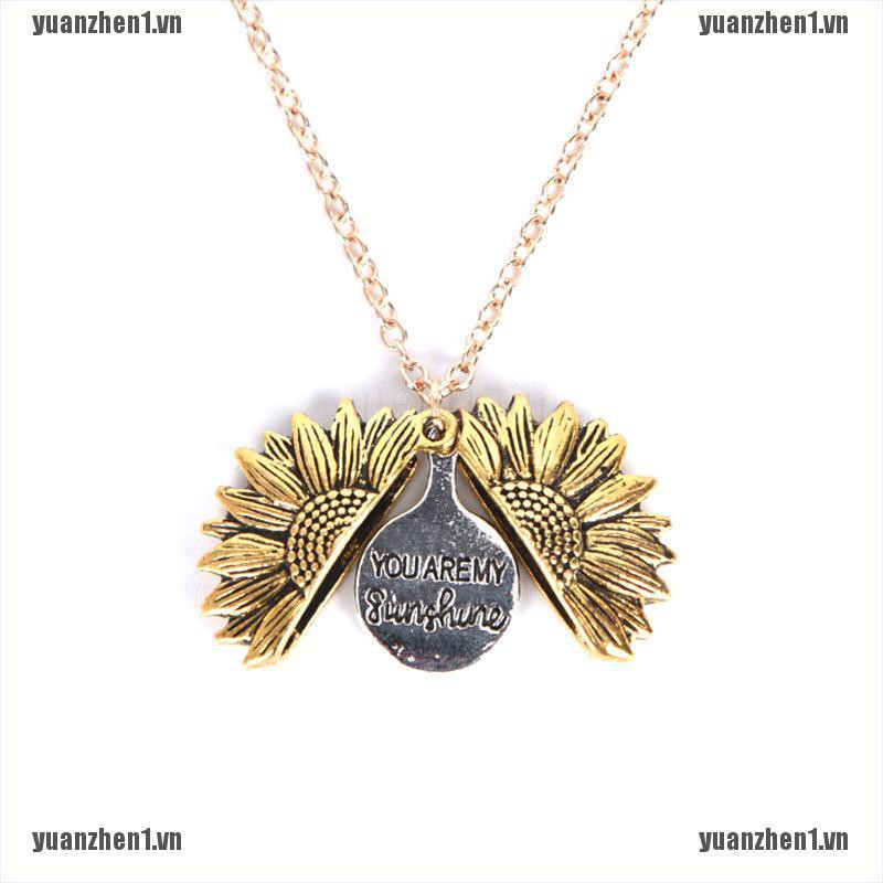 [YUANZHEN1] Vòng cổ Mặt Mở Hình Hoa Hướng Dương You Are My Sunshine