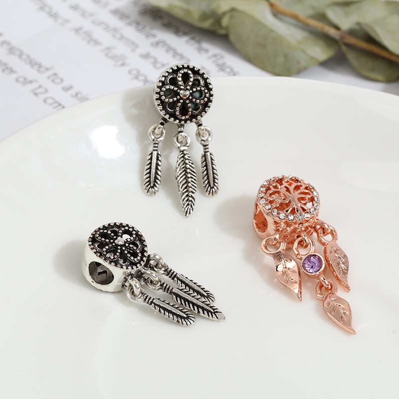 Vòng Tay / Vòng cổ Mặt Hình Dream Catcher Màu Tím DIY