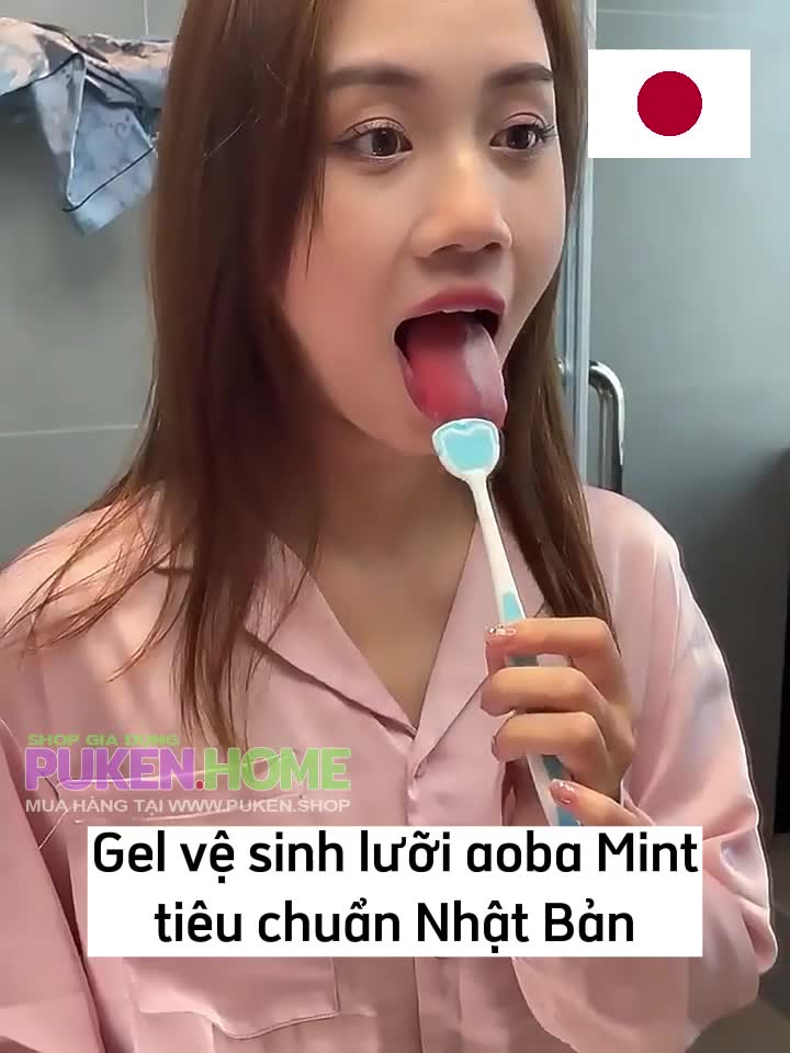 Vệ sinh lưỡi Nhật Bản, gel vệ sinh lưỡi Aoba Mint diệt khuẩn khử hôi miệng hương bạc hà mát lạnh, tuýp 52g | BigBuy360 - bigbuy360.vn