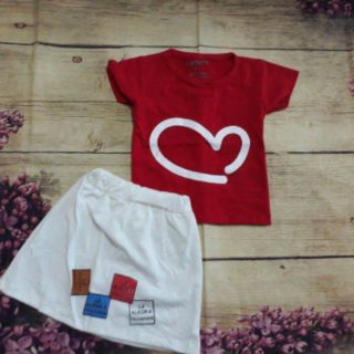 Set đầm trái tim bé gái