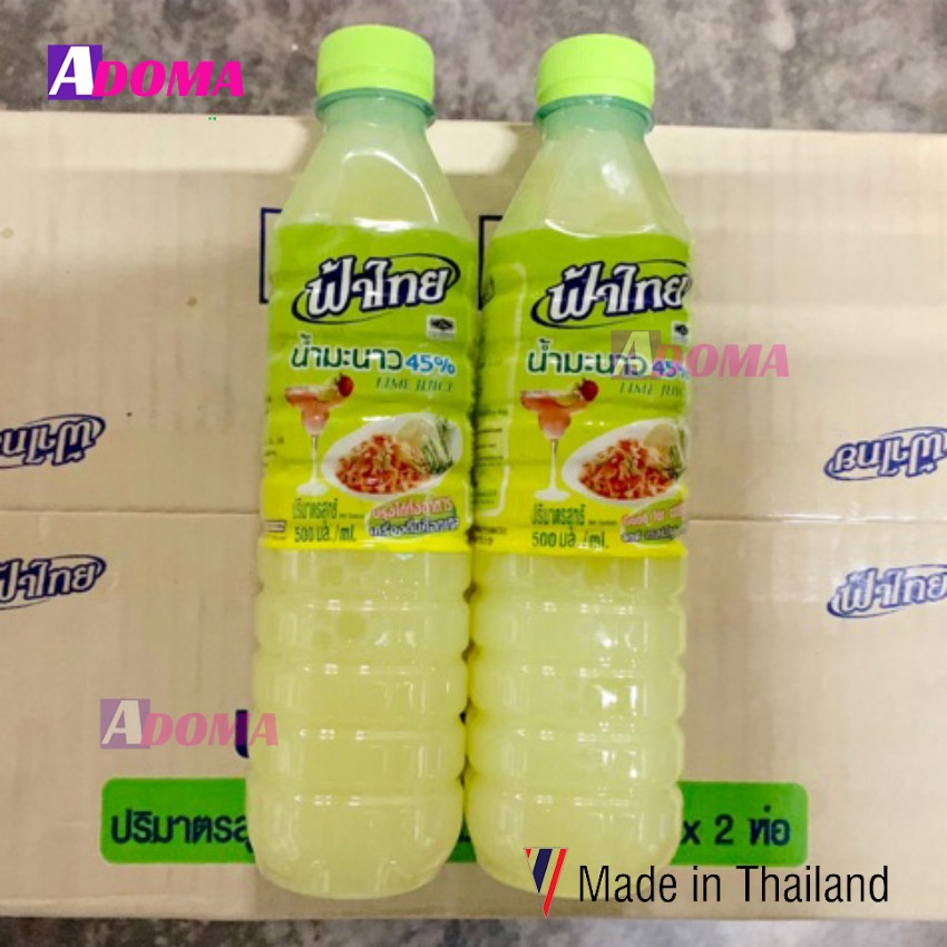 Nước chanh 45% Thương hiệu Fa Thai Thái Lan dùng pha chế và làm somtum - น้ำมะนาว ตราฟ้าไทย 1000 ml. ขวด