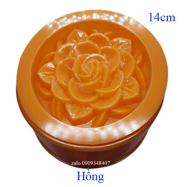KHUÔN XÔI TRÒN HOA HỒNG 14cm