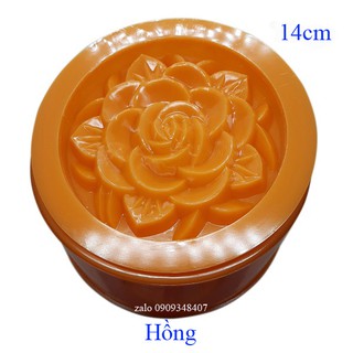 KHUÔN XÔI TRÒN HOA HỒNG 14cm
