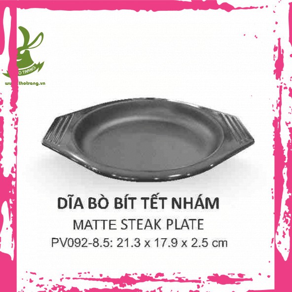 Đĩa Lót Nồi Đất Hoặc Để Đồ Ăn Kiểu Hàn Quốc Màu Đen Nhám 21.3*17.9*2.5cm Srithai Superware PV092-8.5