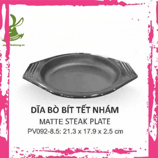 [Mẫu Mới]Đĩa Lót Nồi Đất Hoặc Để Đồ Ăn Kiểu Hàn Quốc Màu Đen Nhám 21.3*17.9*2.5cm Srithai Superware PV092-8.5