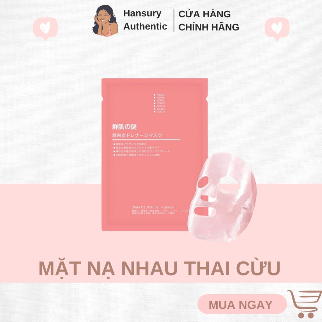 Mặt Nạ Nhau Thai Cừu [HÀNG CHUẨN AUTH] Mặt Nạ Rwine Beauty Stem Cell Placenta Mask Nhật Bản (Date mới) CS23