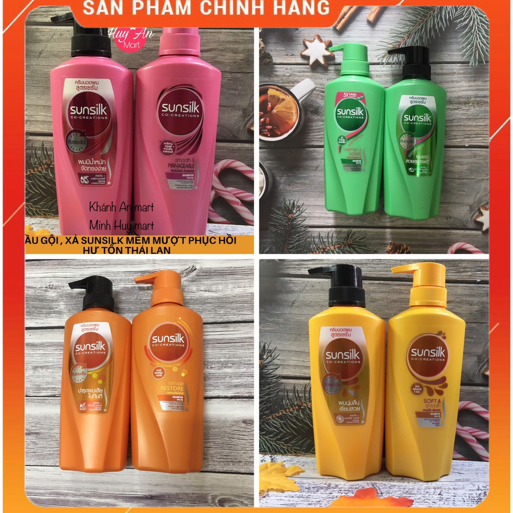 [FREESHIP] Combo Dầu gội - dầu xả sunsilk Thái Lan Sunsilk Soft &amp; Smooth mềm mượt diệu kỳ màu vàng 425ml+ 425ml