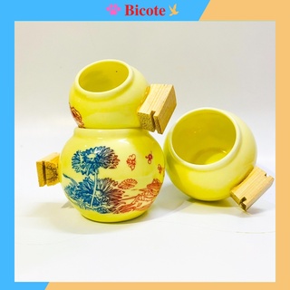Cóng chào mào chất liệu gốm sứ cao cấp họa tiết siêu đẹp (Đủ bộ) - Combo 3 cóng sứ chào mào