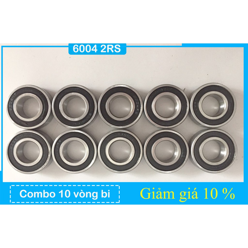 Combo 10 vòng bi, bạc đạn 6004 trục 20mm dùng cho cùi xe máy winner