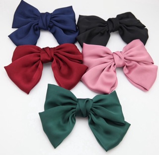 Kẹp tóc phối nơ cực to lụa satin cao cấp Hot trend