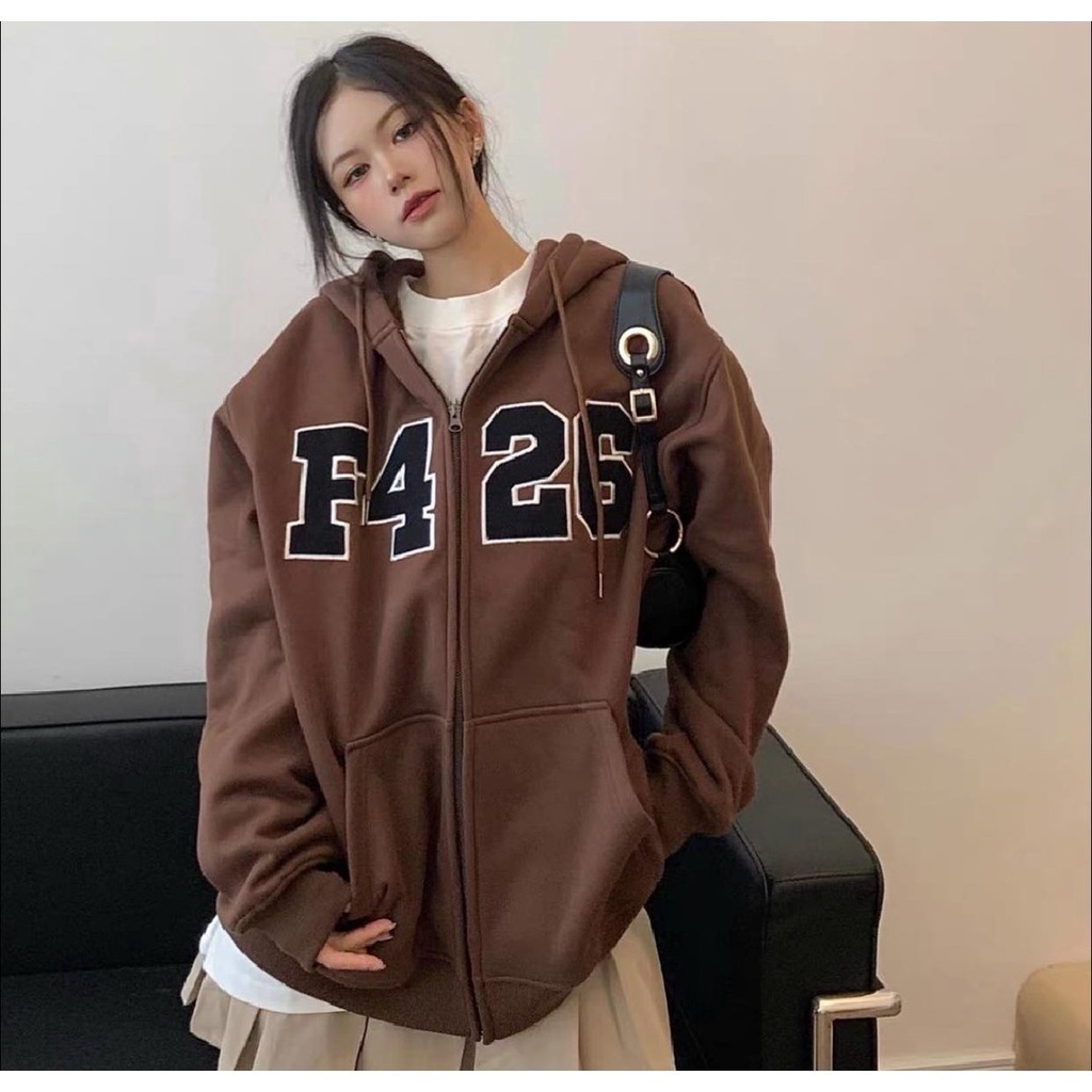 Áo khoác áo hoodies zip F426 chất nỉ ngoại khoá kéo ullzang Unisex - Gin Store