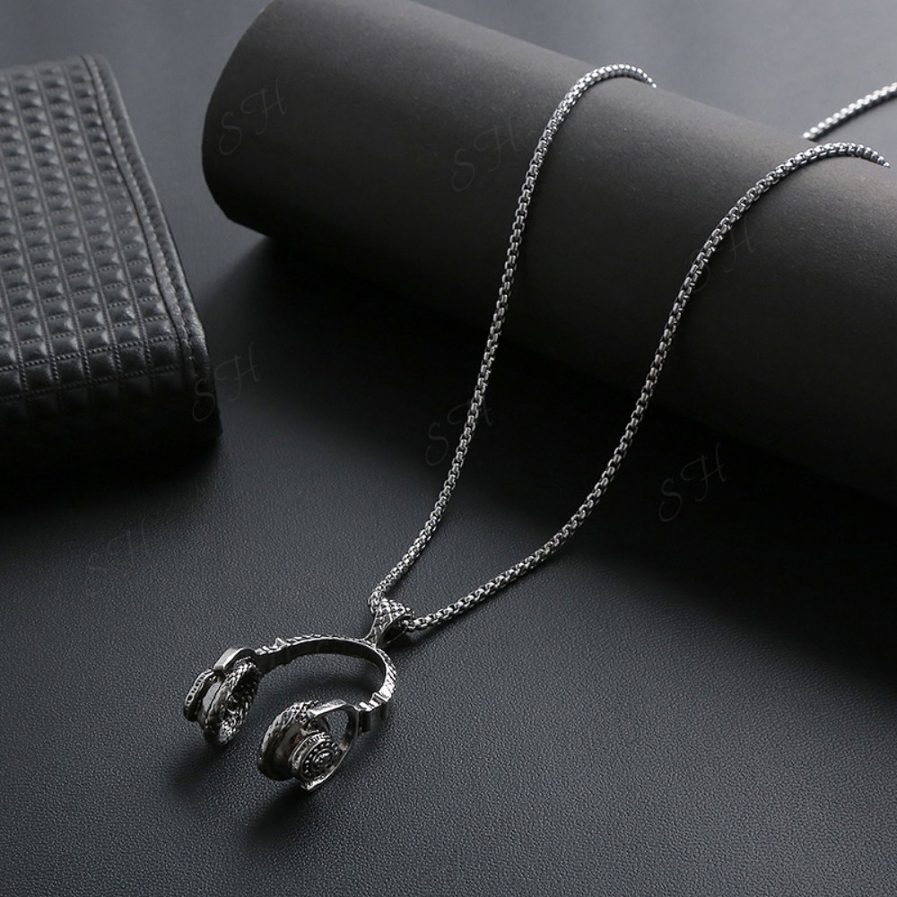 Dây Chuyền Nam Headphone Chain Kuu Clothes Màu Bạc - Dây Chuyền Hình Tai Nghe Titan Không Gỉ