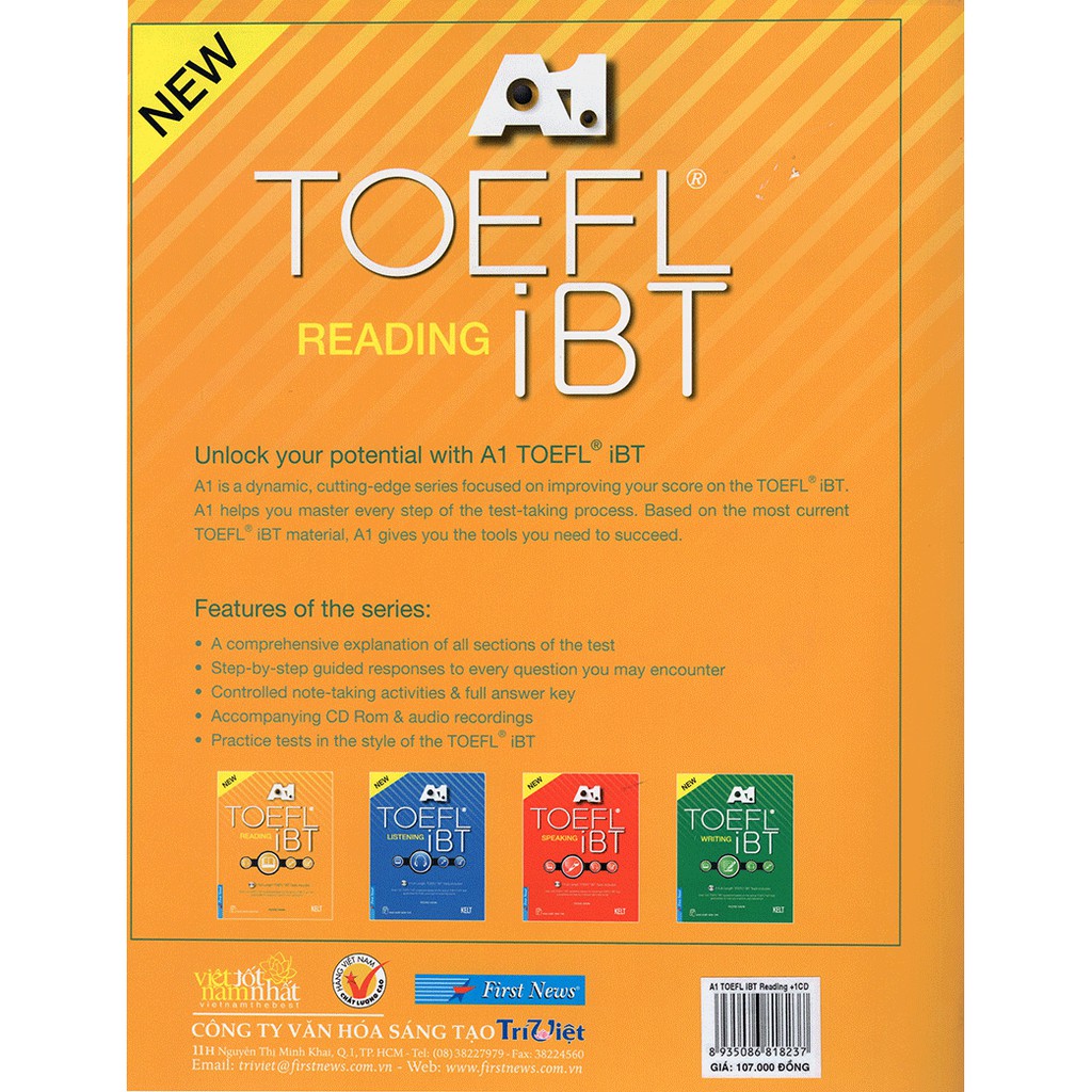 Sách - A1 Toefl iBT - Reading (kèm 1CD) Tặng Bút Bi