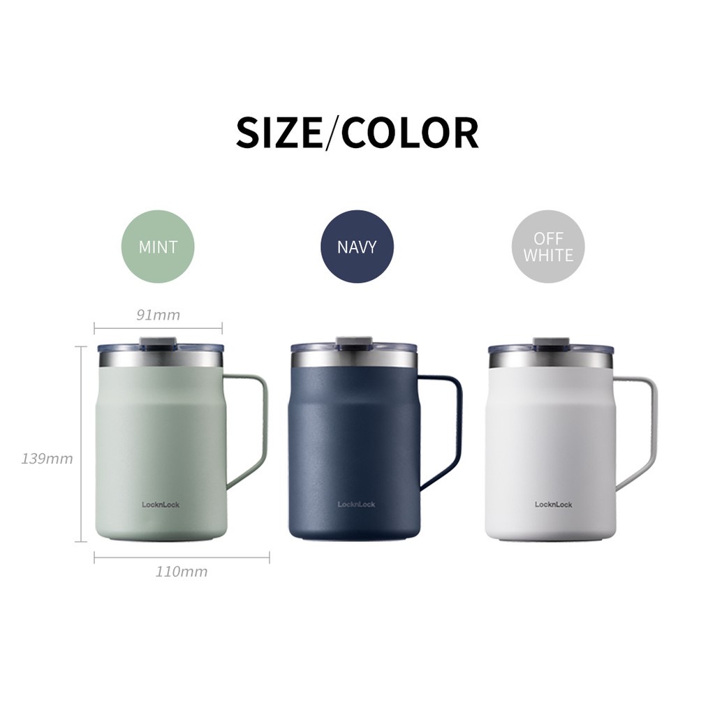 Cốc Giữ Nhiệt Lock&amp;Lock Metro Mug 475ml LHC4219 - Hàng Chính Hãng