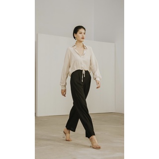 [thelegswork] Marcia Pants - Quần culotte linen đen