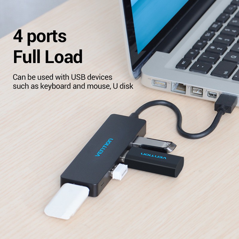 [Mã SKAMCLU9 giảm 10% đơn 100K] Bộ chia 4 Port USB 3.0 Vention - CHKBB