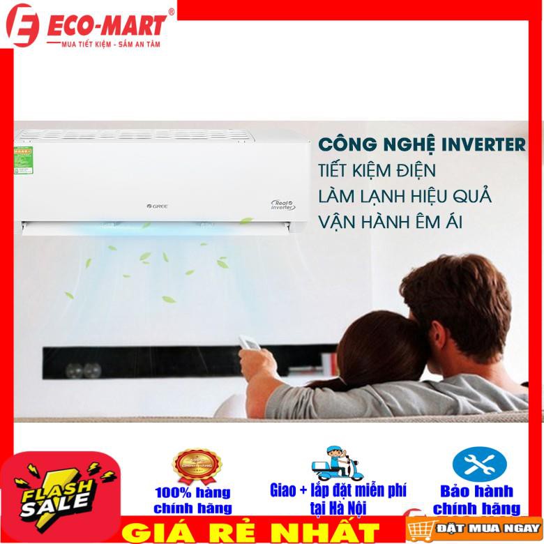 [Miễn phí vận chuyển tại Hà Nội]  Máy lạnh, Điều hòa Gree 12000 1 chiều inverter GWC12PB-K3D0P4(I/O) 1.5HP