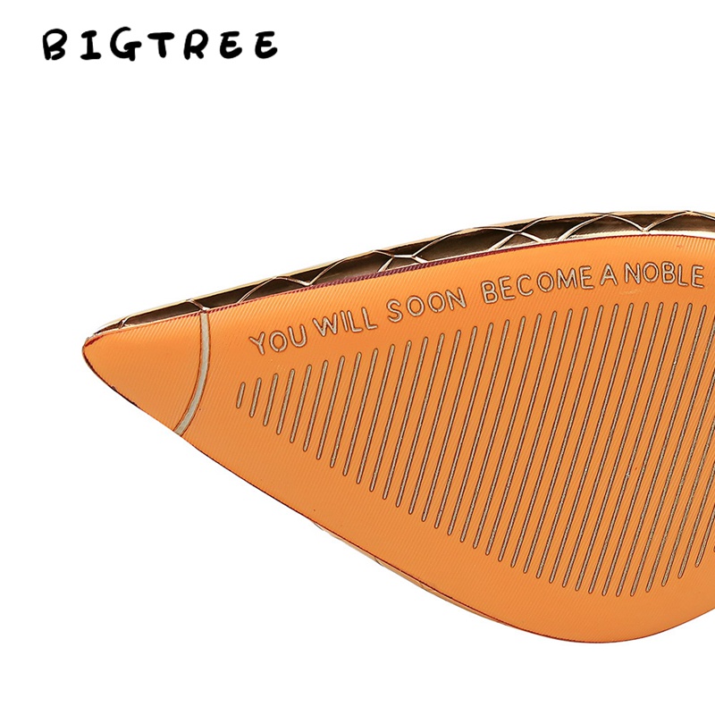 BIGTREE Chính Hãng Giày Cao Gót 10.5cm Mall-9611-7 Mũi Nhọn Miệng Nông Họa Tiết Vân Đá Bằng Kim Loại Phong Cách Retro Quyến Rũ Cho Nữ