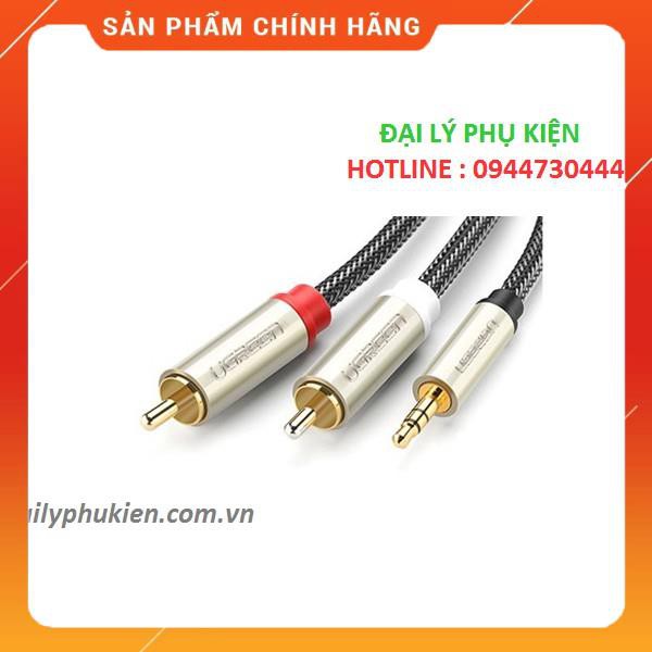 Cáp Audio 3,5mm ra 2 đầu RCA dài 1m Ugreen 20821 mạ vàng dailyphukien