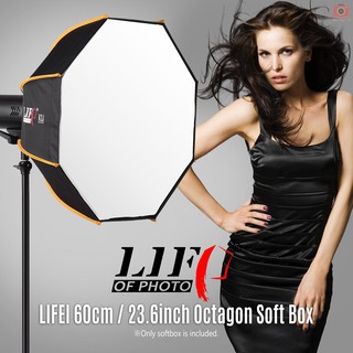 【fash】LIFE OF PHOTO 60cm / 23.6inch Octagon Soft Box Portable Outdoor Softbox with Carrying Bag Professional Lighting Modifiers for Studio Light and Speedlite Flash