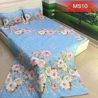 Trọn Bộ Chăn Ga Vỏ Gối 5 Món Mẫu Mới Hoa Trà Siêu Đẹp