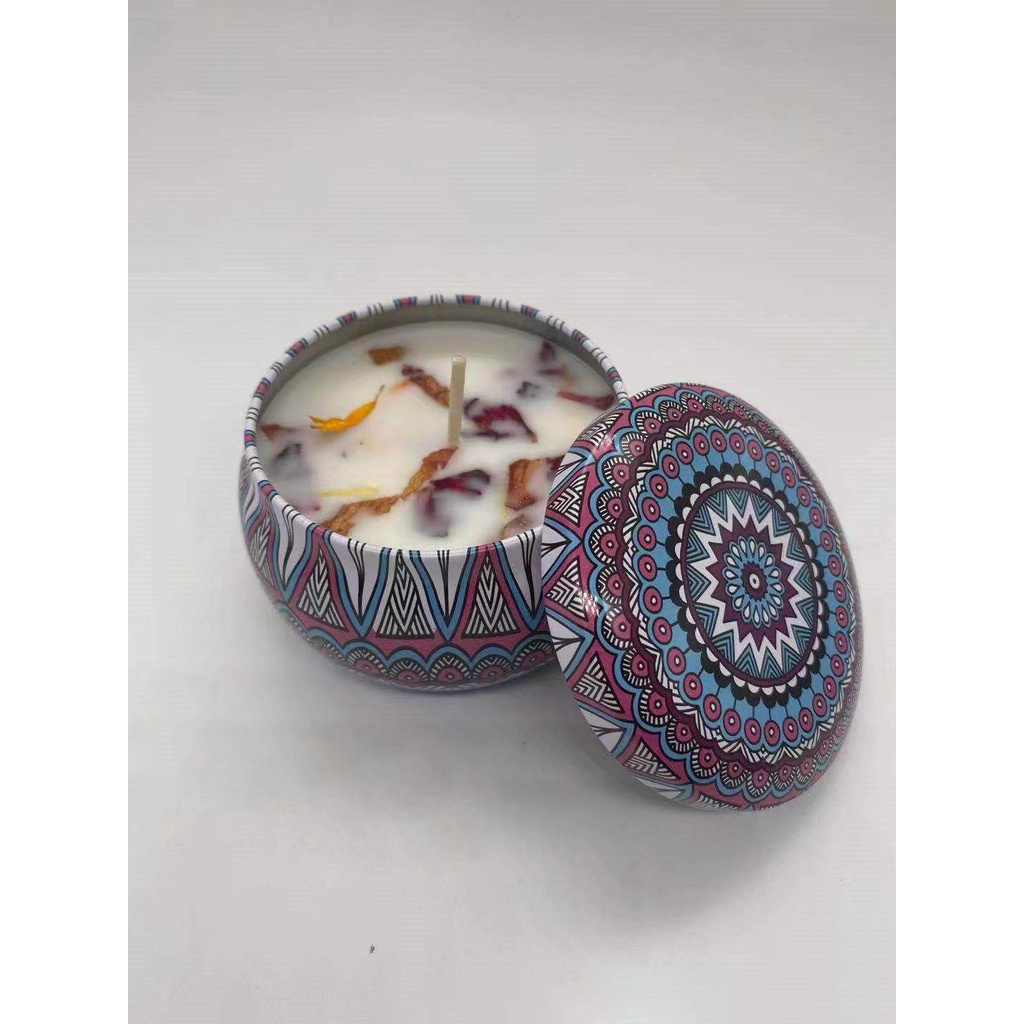 Nến thơm hoa khô thiên nhiên sáp đậu nành OMIE nến thơm phòng ngủ giảm stress, không khói, an toàn