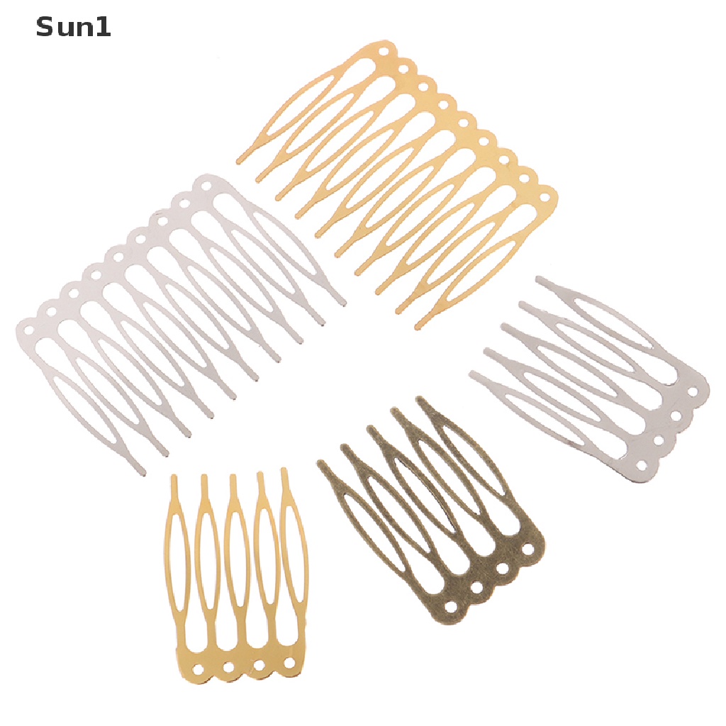 Set 10 / 10 Lược Kẹp Tóc 5 / 10 Răng Kim Loại Tạo Kiểu Tóc Thời Trang