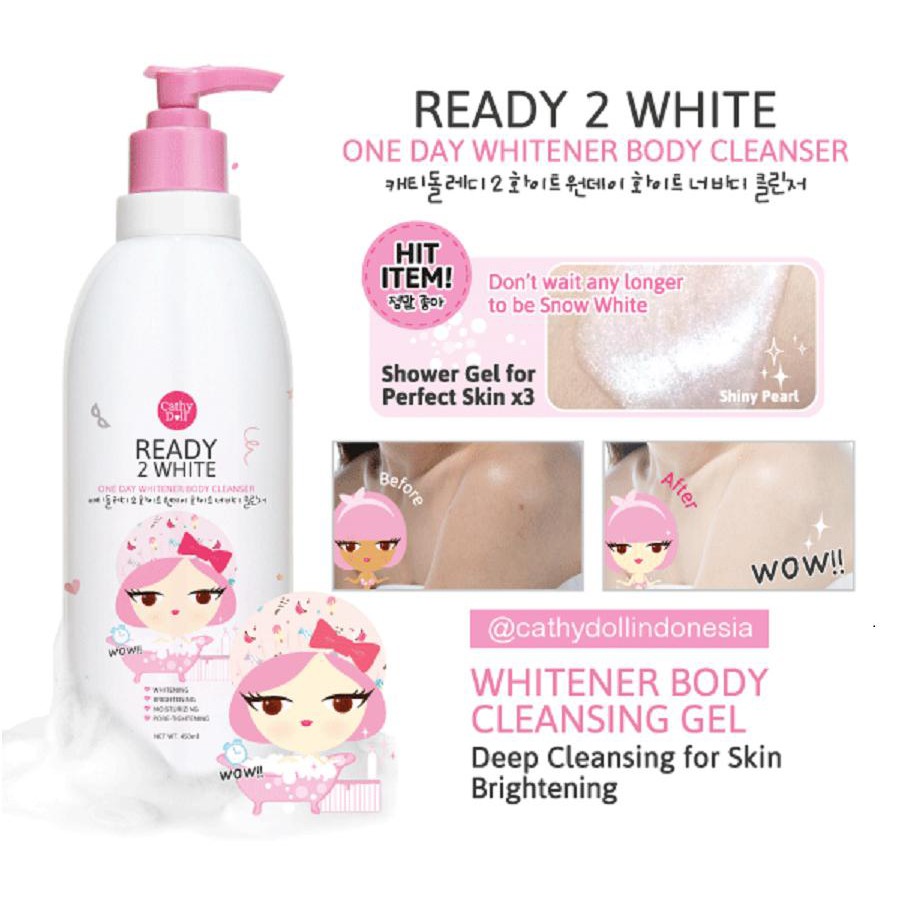 ☘️☘️450ml-Sữa tắm trắng da Ready 2 White One Day Whitener Body Cleanser (new)☘️☘️