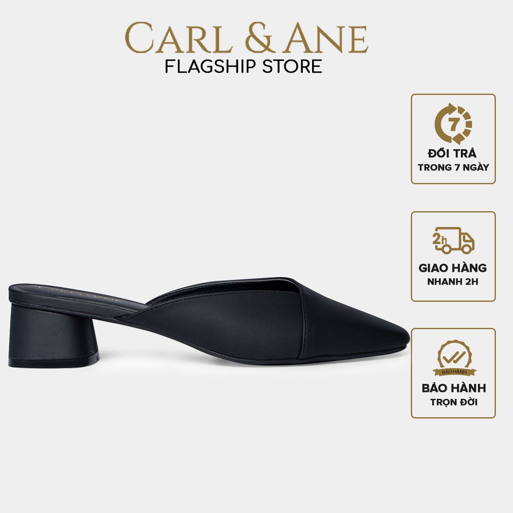 Carl & Ane - Dép cao gót bít mũi kiểu dáng đơn giản cao 4cm màu đen _ CL008