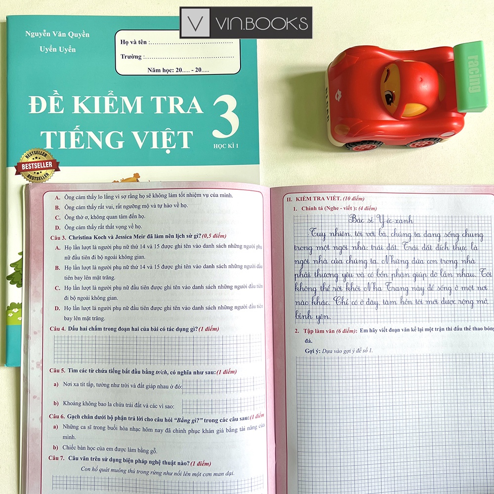 Sách - Đề Kiểm Tra Tiếng Việt Lớp 3 - Combo 2 Quyển Học Kì 1 và 2
