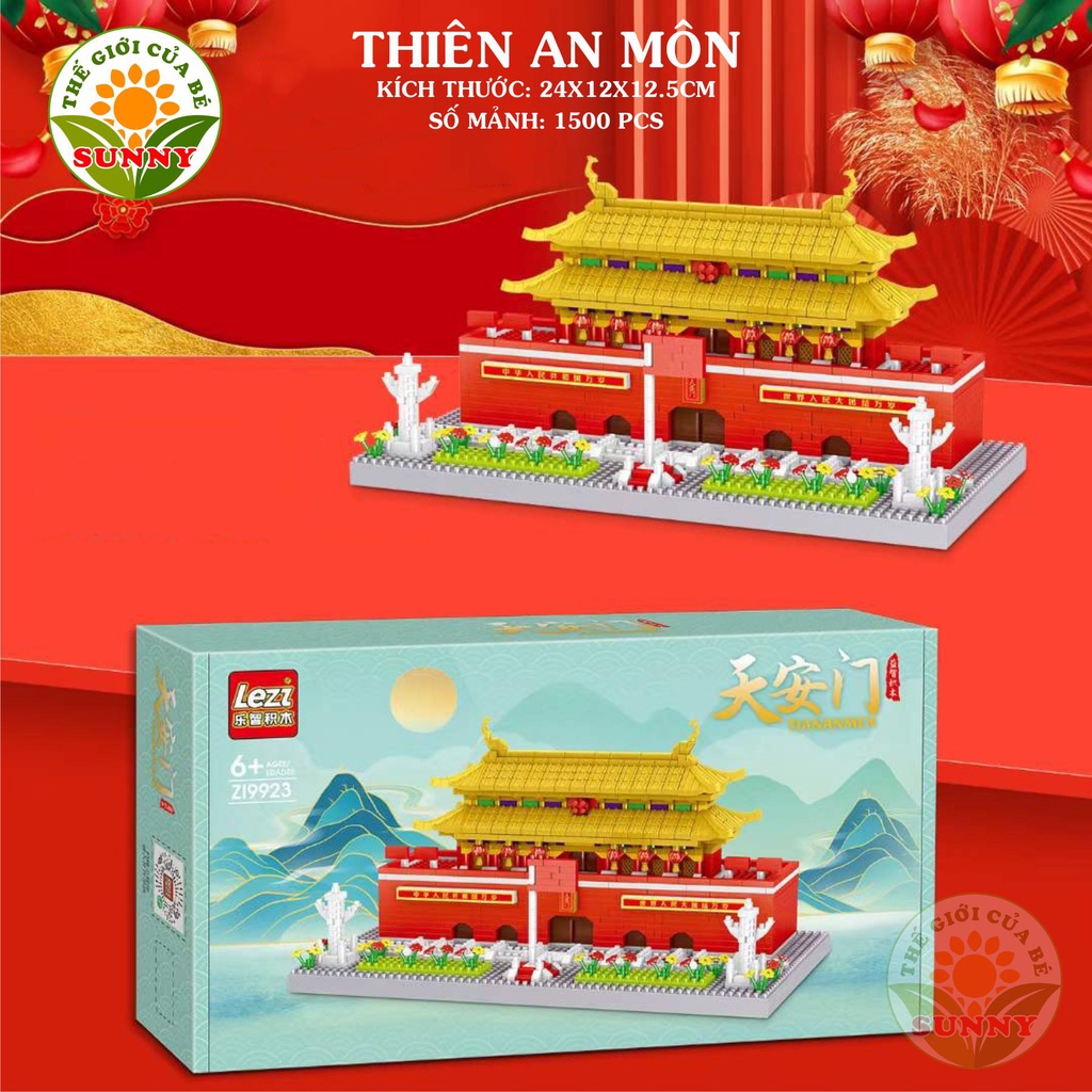 Đồ chơi lắp ráp hình quảng trường Thiên An Môn - Xếp hình cho bé rèn luyện trí thông minh - Sunny