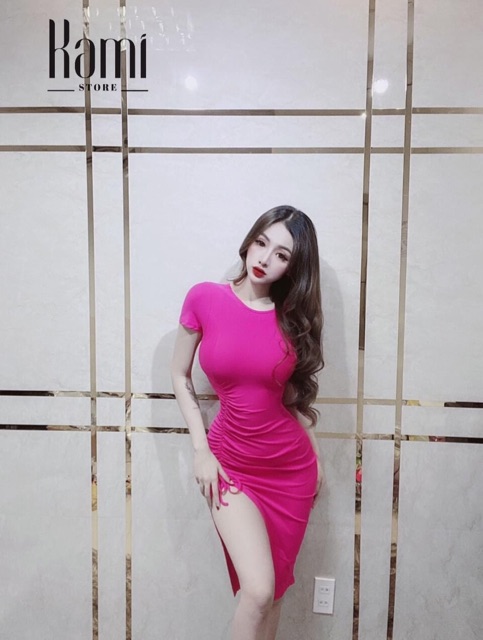 Đầm body lụa dây rút Freesize dưới 52kg - Carotshop | BigBuy360 - bigbuy360.vn